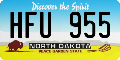 ND license plate HFU955