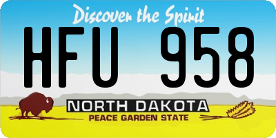 ND license plate HFU958
