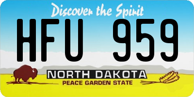 ND license plate HFU959