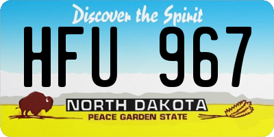ND license plate HFU967