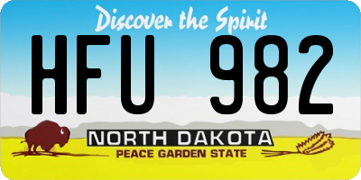 ND license plate HFU982