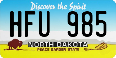 ND license plate HFU985