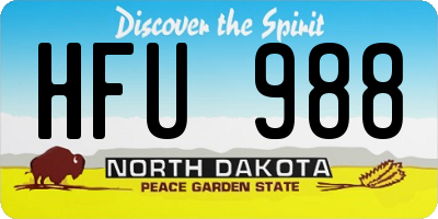 ND license plate HFU988