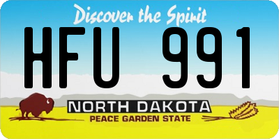 ND license plate HFU991