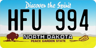 ND license plate HFU994