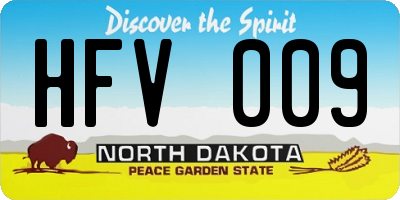 ND license plate HFV009