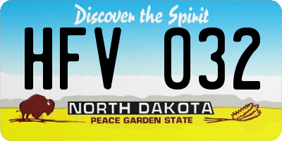 ND license plate HFV032