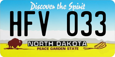ND license plate HFV033
