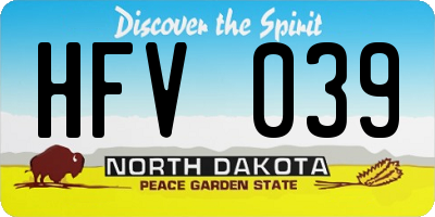 ND license plate HFV039
