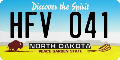 ND license plate HFV041