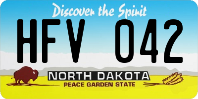 ND license plate HFV042
