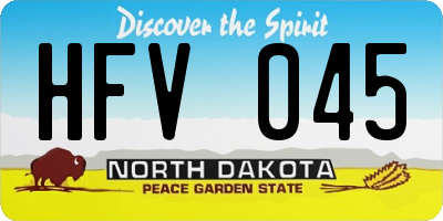 ND license plate HFV045