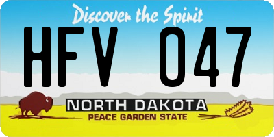 ND license plate HFV047