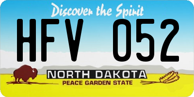 ND license plate HFV052