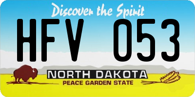 ND license plate HFV053