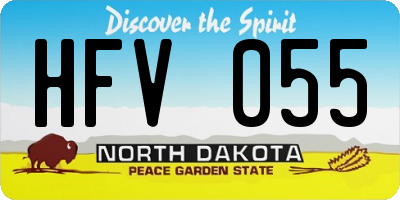 ND license plate HFV055