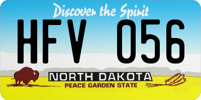 ND license plate HFV056