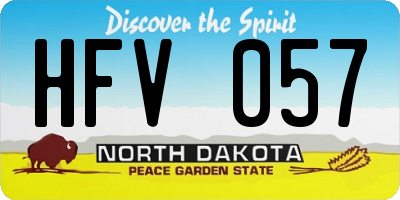 ND license plate HFV057