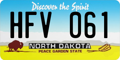 ND license plate HFV061
