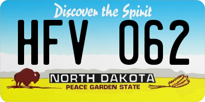 ND license plate HFV062