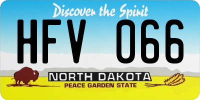 ND license plate HFV066