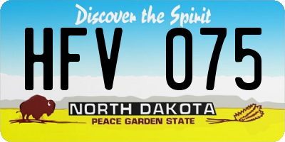 ND license plate HFV075