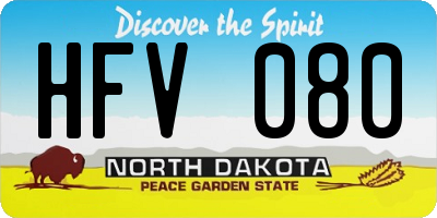 ND license plate HFV080
