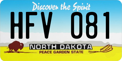 ND license plate HFV081