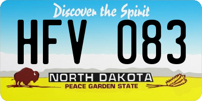 ND license plate HFV083