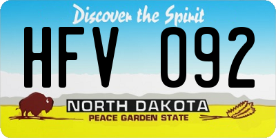 ND license plate HFV092