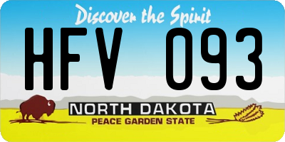 ND license plate HFV093