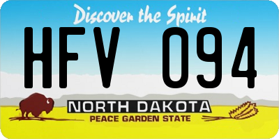 ND license plate HFV094