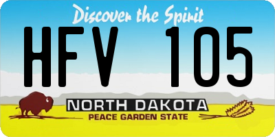 ND license plate HFV105