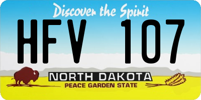 ND license plate HFV107