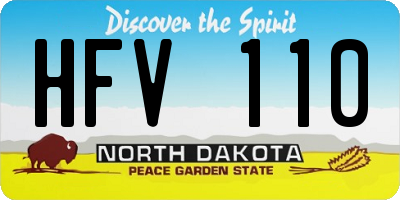 ND license plate HFV110