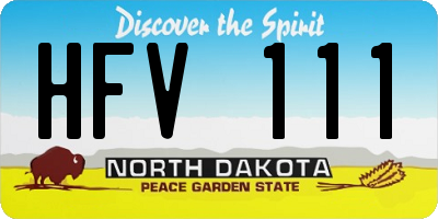 ND license plate HFV111