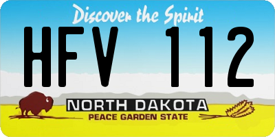 ND license plate HFV112