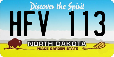 ND license plate HFV113