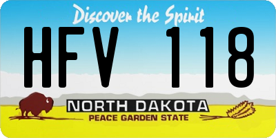 ND license plate HFV118