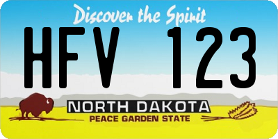 ND license plate HFV123