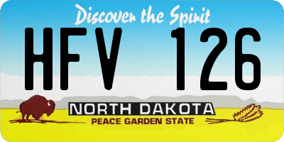 ND license plate HFV126
