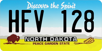 ND license plate HFV128