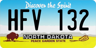 ND license plate HFV132