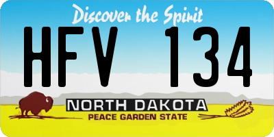 ND license plate HFV134