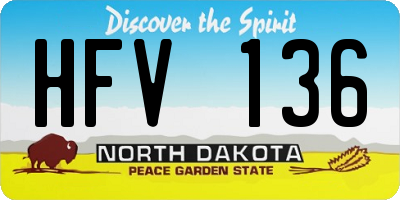 ND license plate HFV136