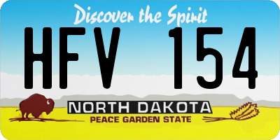 ND license plate HFV154