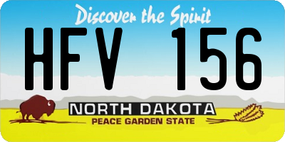ND license plate HFV156