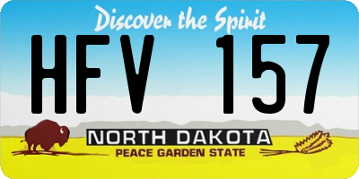ND license plate HFV157