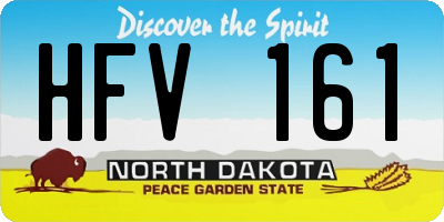 ND license plate HFV161