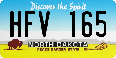 ND license plate HFV165